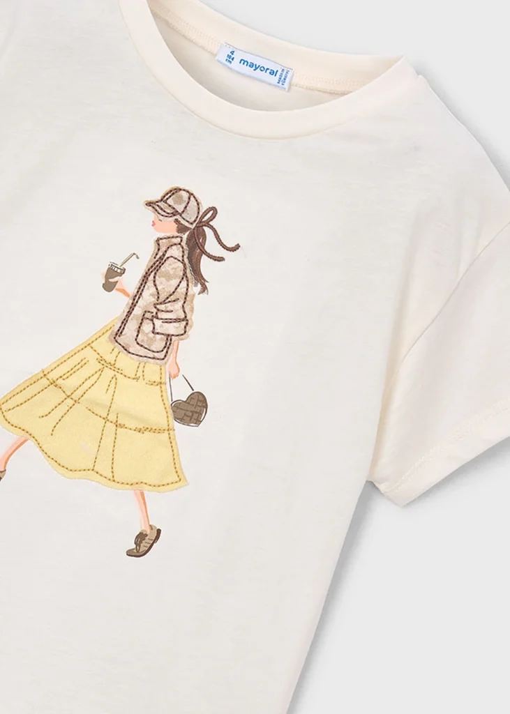 mayoral Μπλουζα κοντομανικη 26 3011 79 Μπεζ ανοιχτό