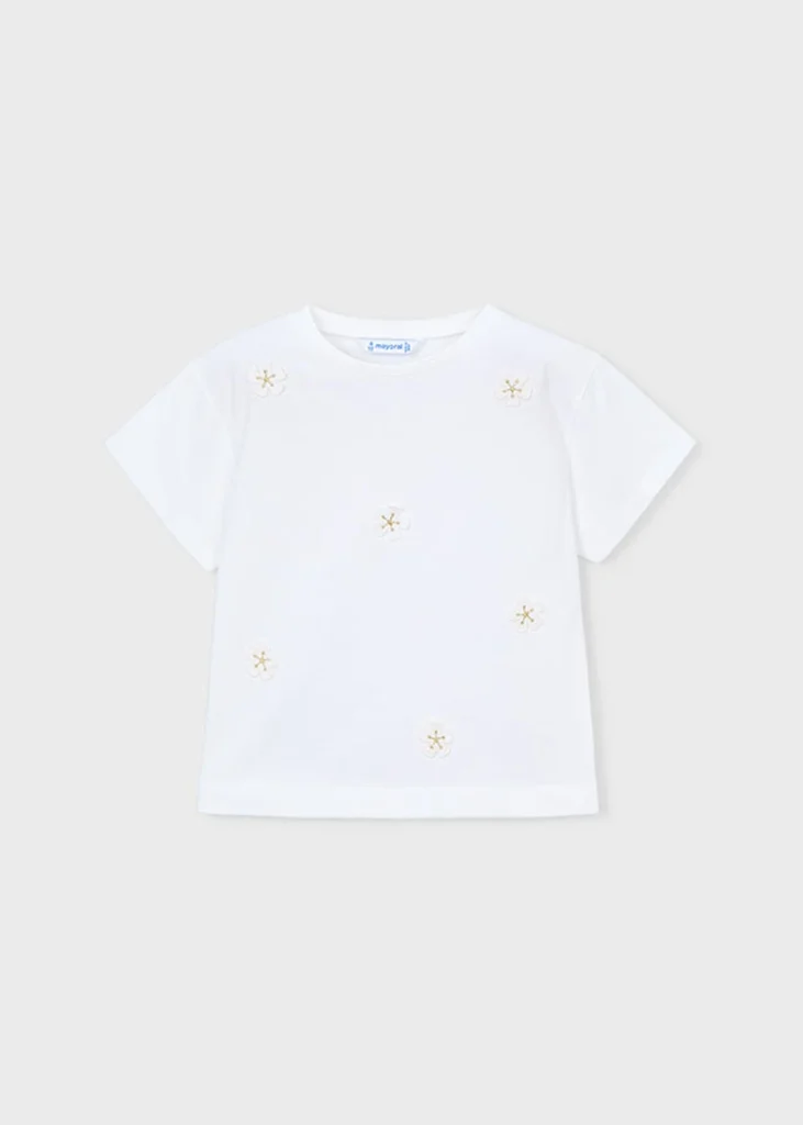 mayoral Μπλουζα κοντομανικη απλικε 26 3013 10 Λευκό