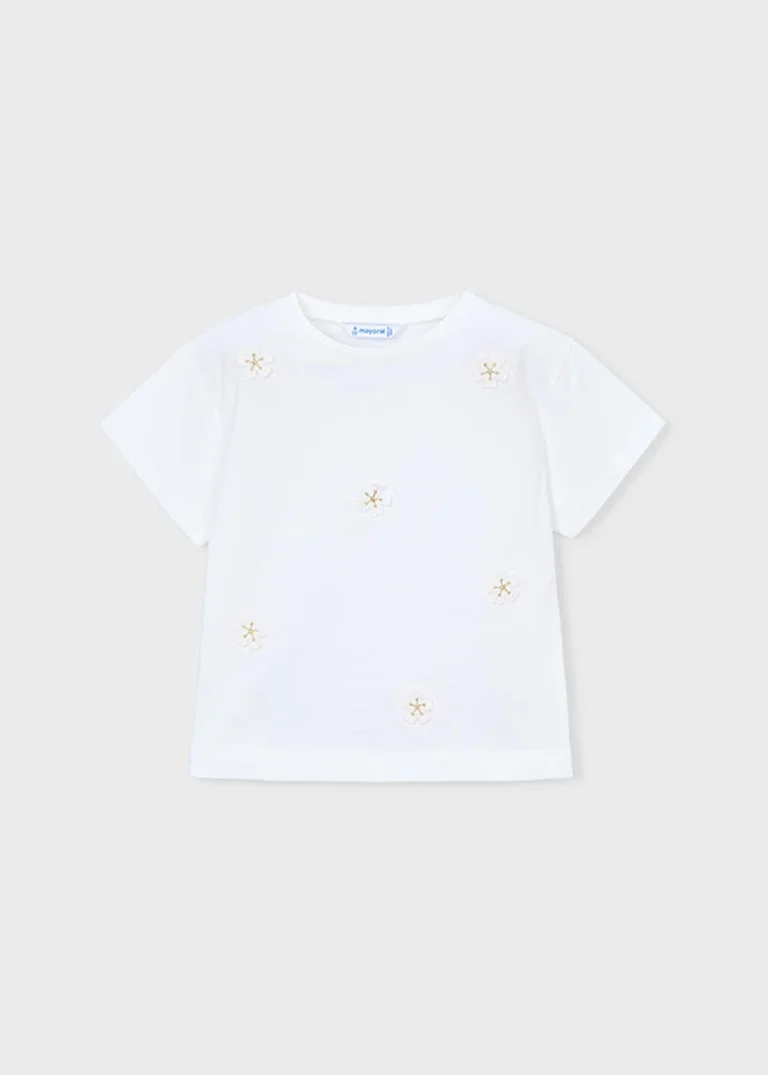 mayoral Μπλουζα κοντομανικη απλικε 26 3013 10 Λευκό