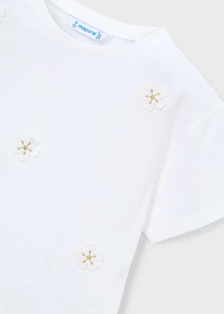 mayoral Μπλουζα κοντομανικη απλικε 26 3013 10 Λευκό
