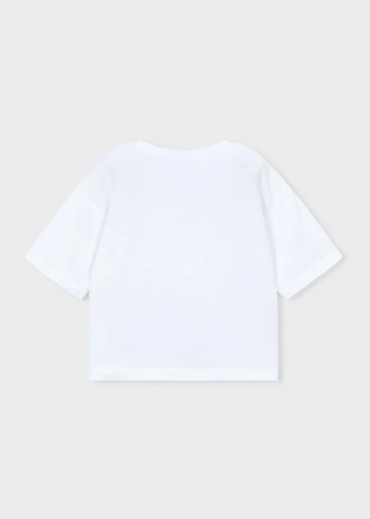 mayoral Μπλουζα κοντομανικη 26 3016 21 Λευκό / Κόκκινο