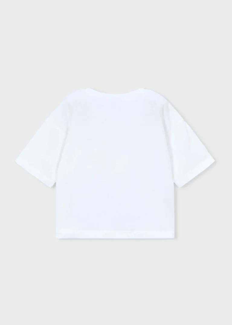 mayoral Μπλουζα κοντομανικη 26 3016 21 Λευκό / Κόκκινο