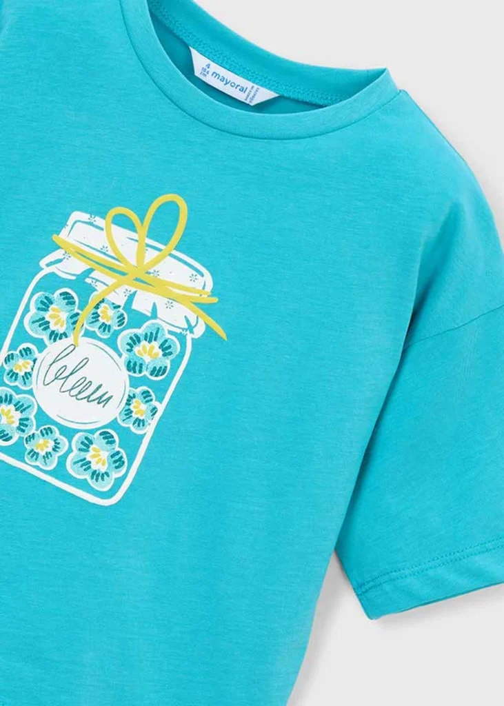 mayoral Μπλουζα κοντομανικη 26 3016 21 Λευκό / Κόκκινο