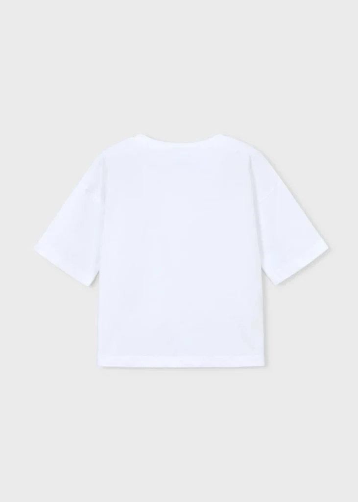 mayoral Μπλουζα κοντομανικη 26 3016 21 Λευκό / Κόκκινο