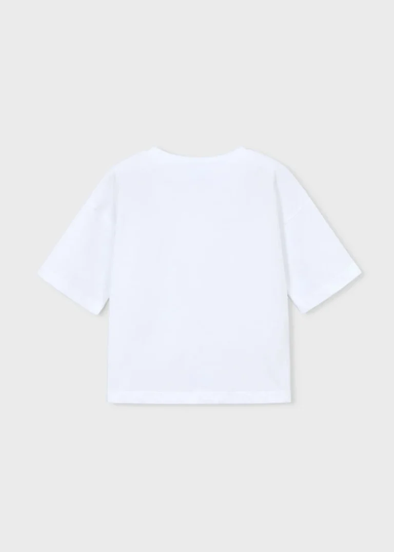 mayoral Μπλουζα κοντομανικη 26 3016 21 Λευκό / Κόκκινο