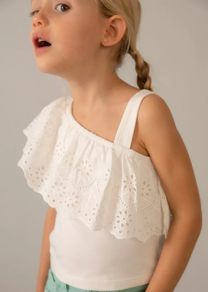 mayoral Μπλουζα τιραντες διατρητη 26 3022 20 Εκρού