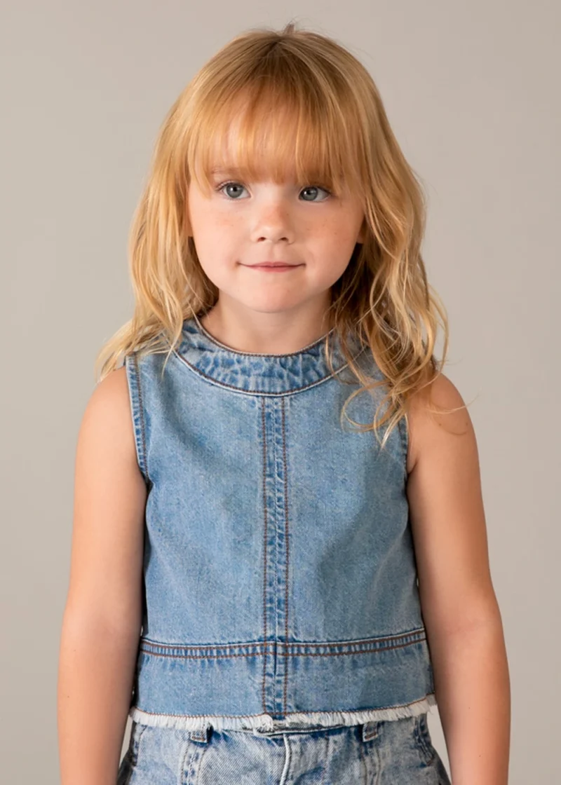 mayoral Τοπ denim φαρδυ 26 3030 54 Πετροπλυμένο Τζιν