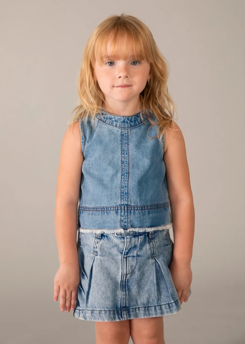 mayoral Τοπ denim φαρδυ 26 3030 54 Πετροπλυμένο Τζιν