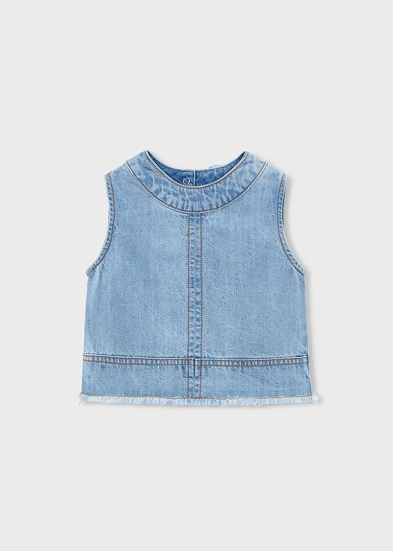 mayoral Τοπ denim φαρδυ 26 3030 54 Πετροπλυμένο Τζιν