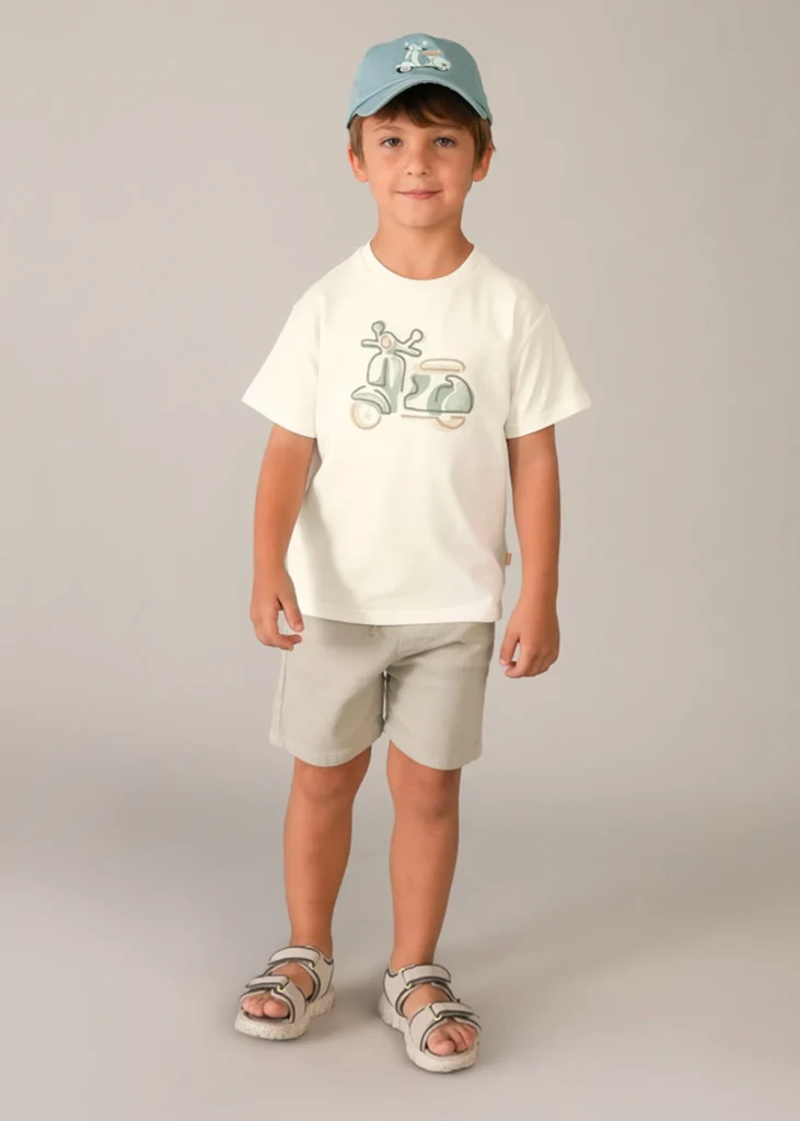 mayoral Μπλουζα κοντομανικη κεντητη 26 3060 72 Κρεμ