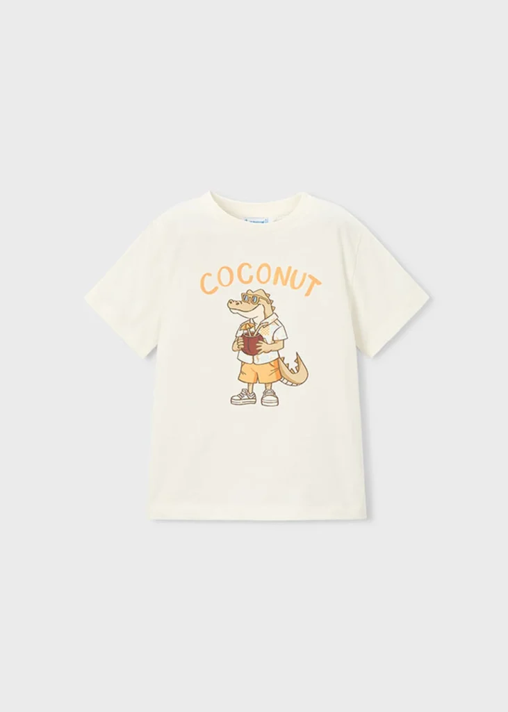 mayoral Μπλουζα κοντομανικη κροκοδειλ 26 3062 30 Κρεμ