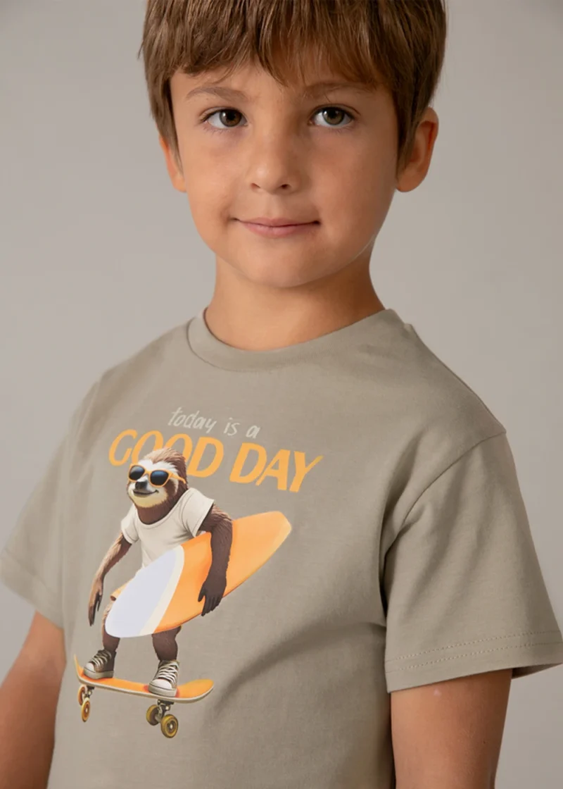 mayoral Μπλουζα κοντομανικη good day 26 3064 34 Καφέ ανοιχτό