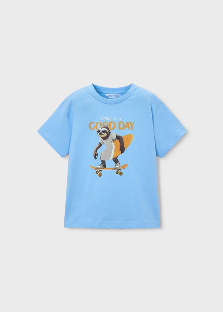 mayoral Μπλουζα κοντομανικη good day 26 3064 34 Καφέ ανοιχτό