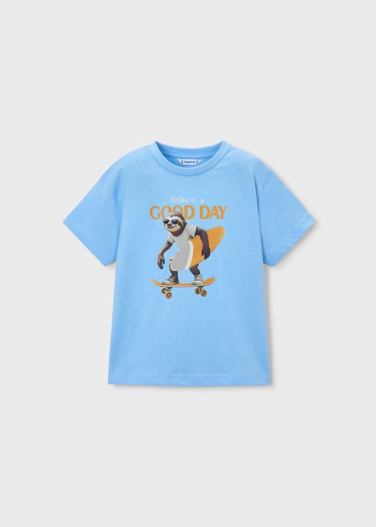 mayoral Μπλουζα κοντομανικη good day 26 3064 34 Καφέ ανοιχτό