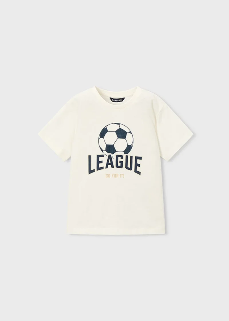mayoral Μπλουζα κοντομανικη league 26 3074 69 Κρεμ