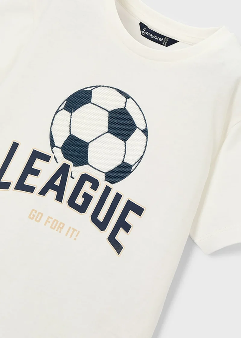 mayoral Μπλουζα κοντομανικη league 26 3074 69 Κρεμ