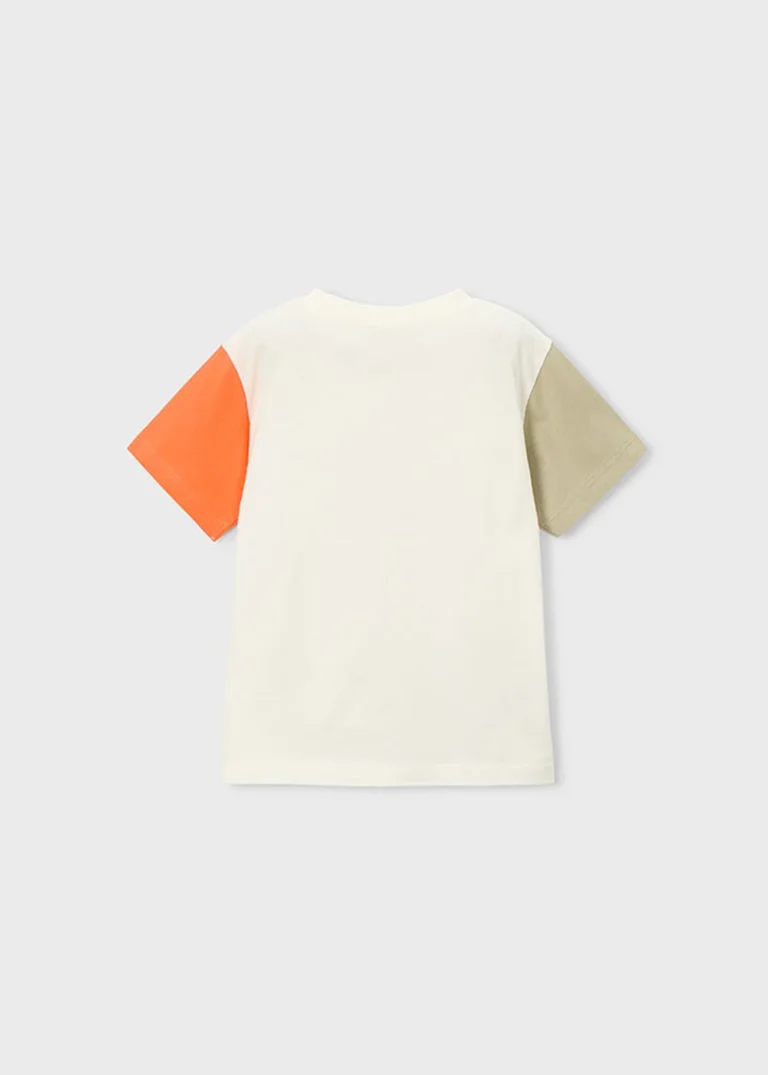 mayoral Μπλουζα κοντομανικη συνδυασμε 26 3076 78 Κρεμ / Πορτοκαλίο