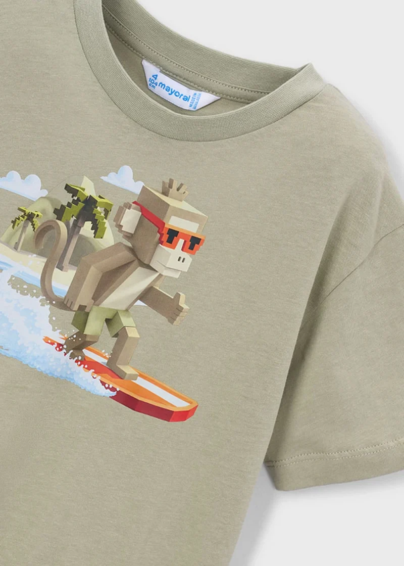 mayoral Μπλουζα κοντομ φορμα surf 26 3077 82 Κρεμ