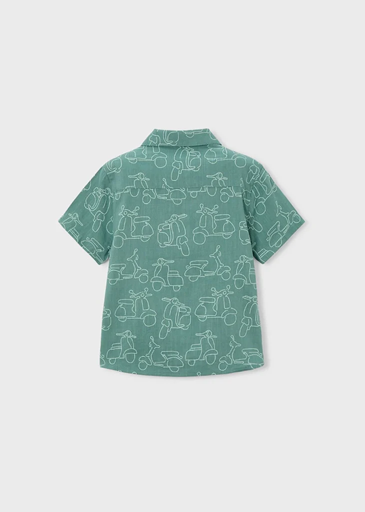 mayoral Πουκαμισο κοντομαν Σταμπωτό 26 3115 26 Πράσινο Φυστικί