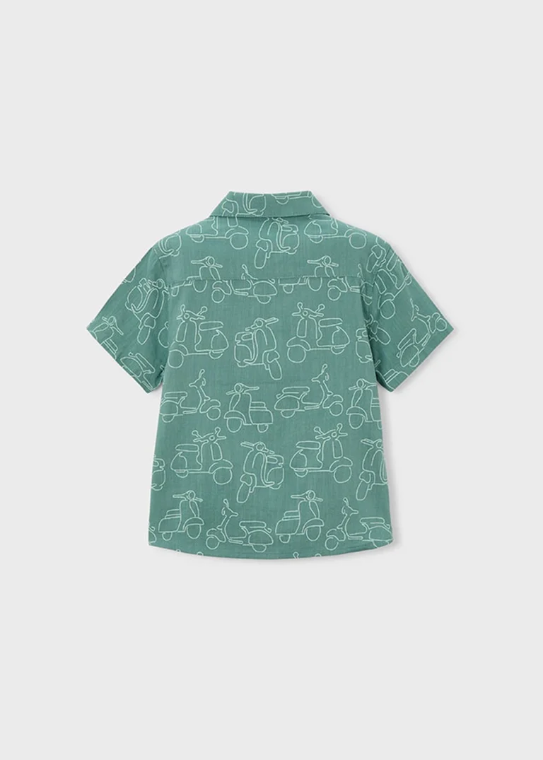 mayoral Πουκαμισο κοντομαν Σταμπωτό 26 3115 26 Πράσινο Φυστικί