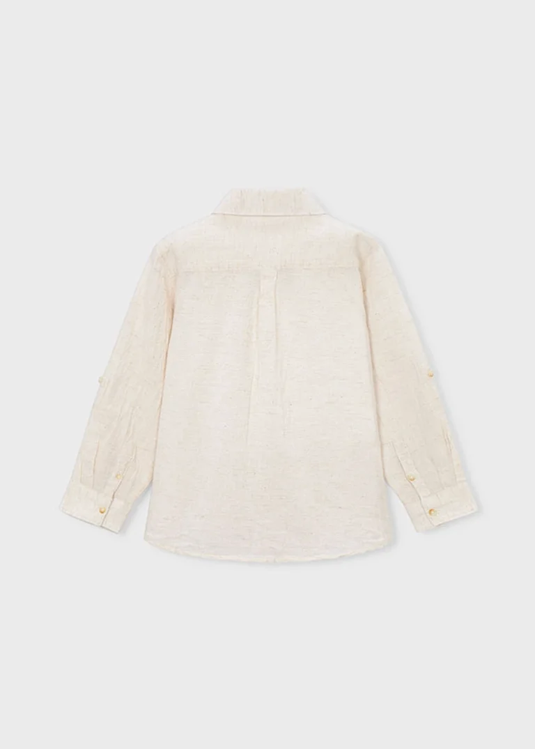 mayoral Πουκαμισο μακρ/κο λινο γιακας 26 3119 38 Λευκό