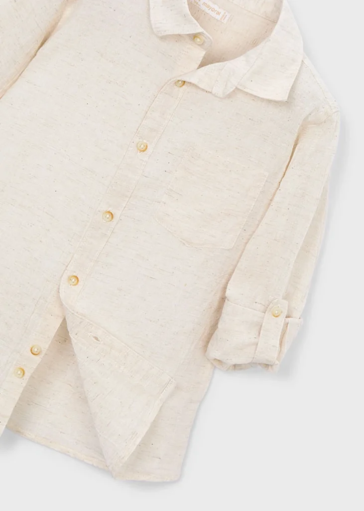 mayoral Πουκαμισο μακρ/κο λινο γιακας 26 3119 38 Λευκό