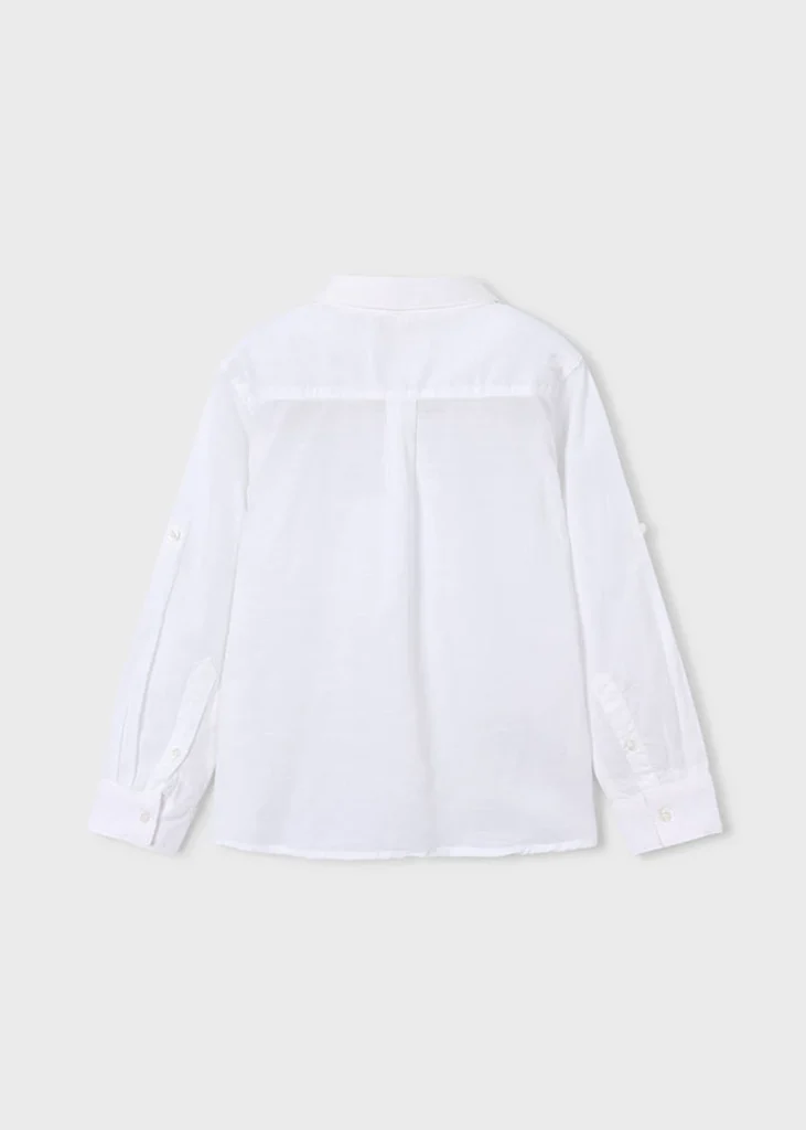 mayoral Πουκαμισο μακρ/κο λινο γιακας 26 3119 38 Λευκό