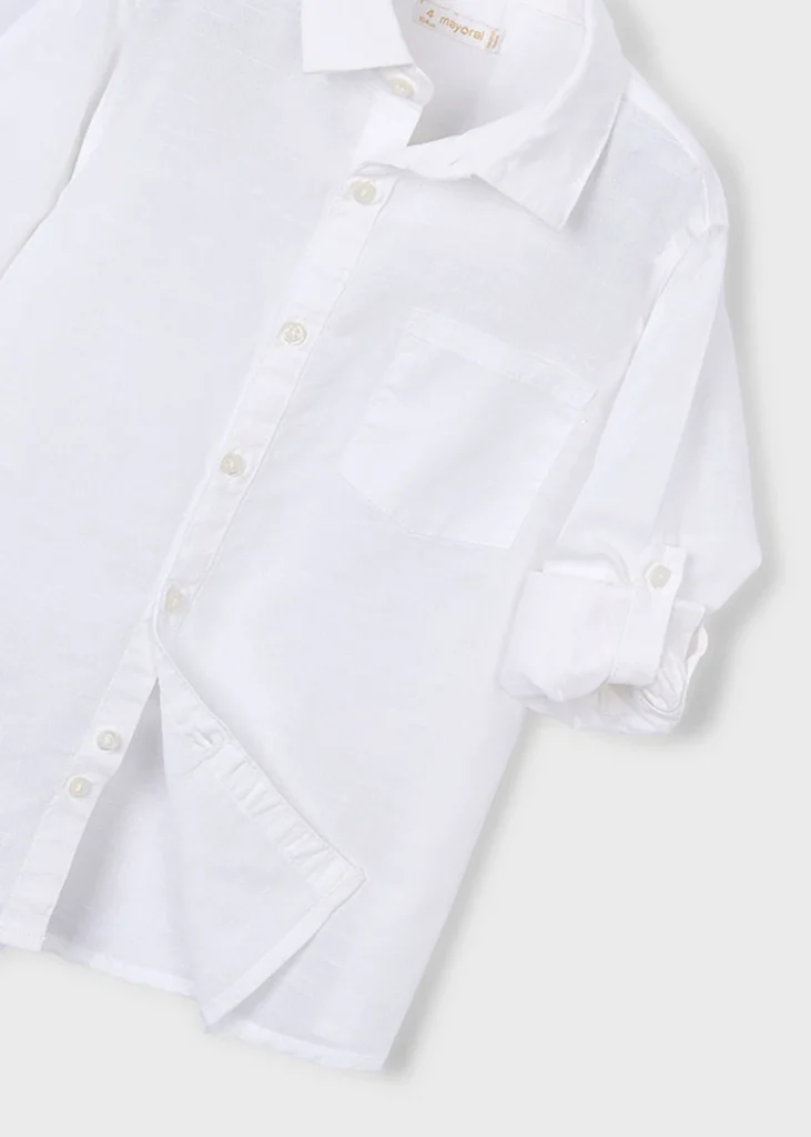 mayoral Πουκαμισο μακρ/κο λινο γιακας 26 3119 38 Λευκό