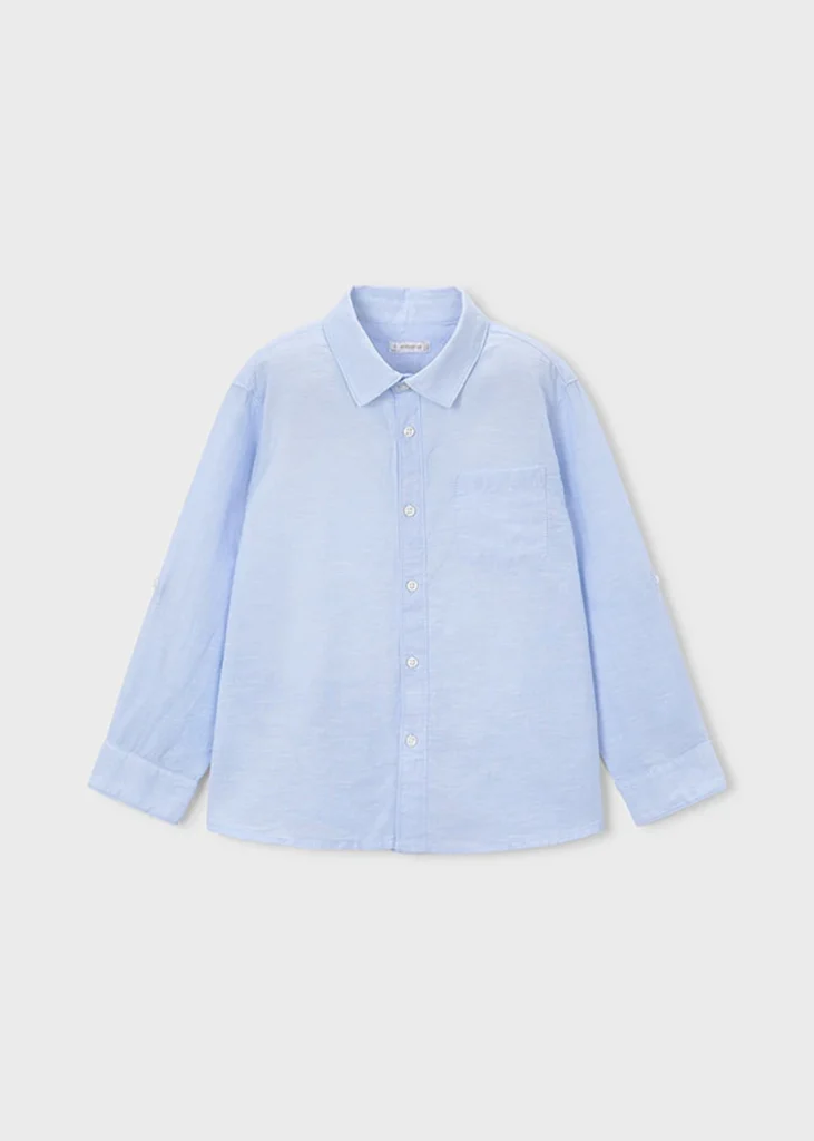 mayoral Πουκαμισο μακρ/κο λινο γιακας 26 3119 38 Λευκό