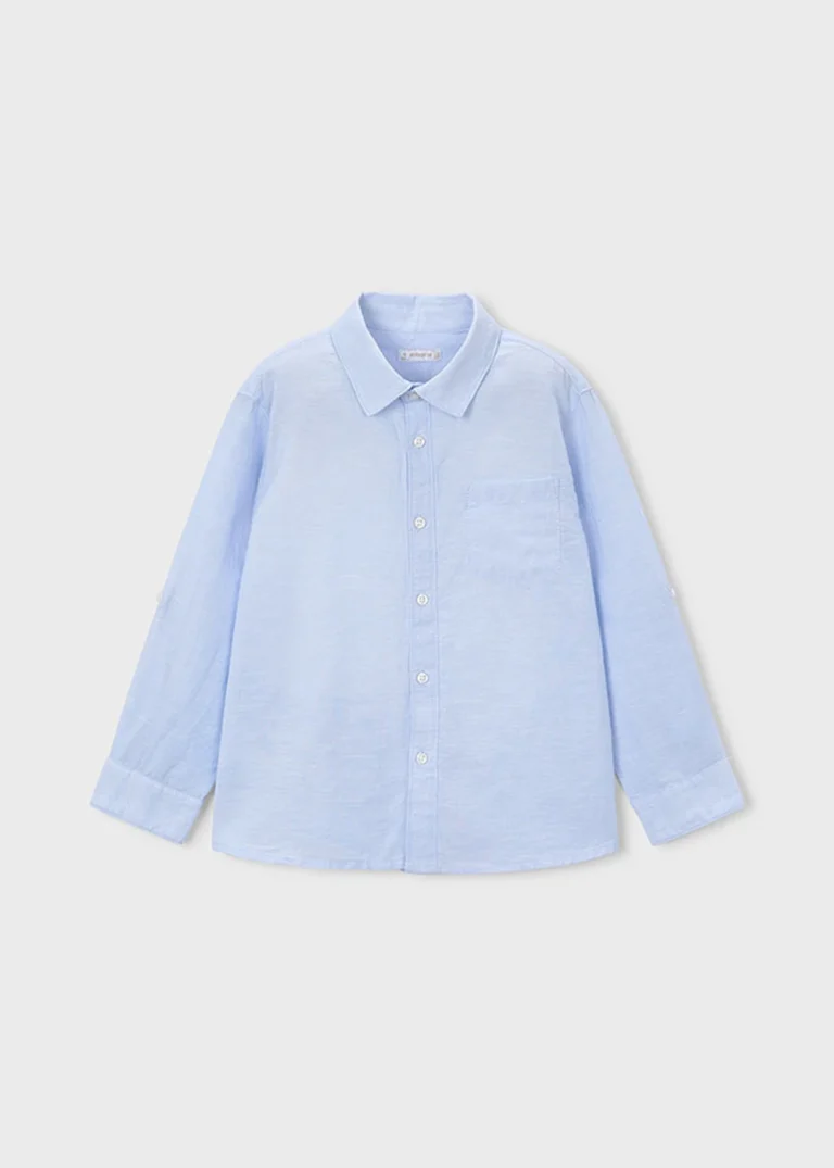 mayoral Πουκαμισο μακρ/κο λινο γιακας 26 3119 38 Λευκό