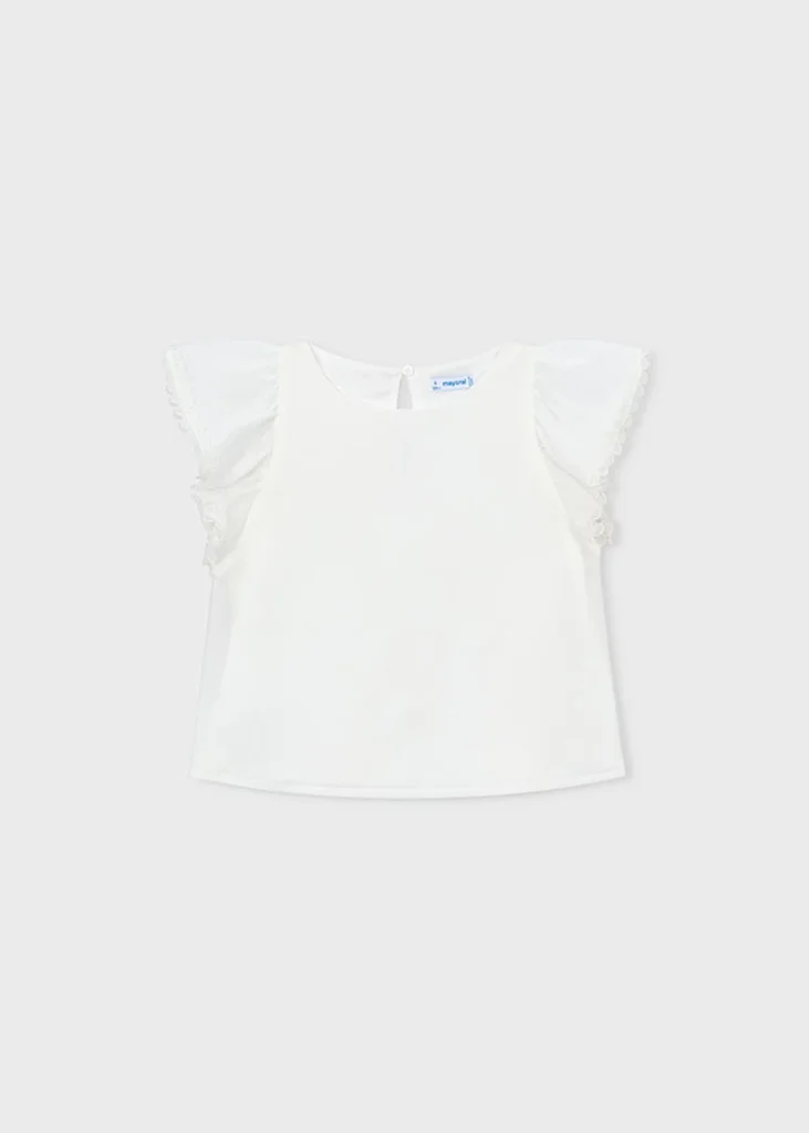 mayoral Πουκαμισα γαζα δαντελενιες λε 26 3195 42 Εκρού