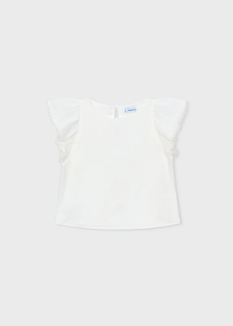 mayoral Πουκαμισα γαζα δαντελενιες λε 26 3195 42 Εκρού