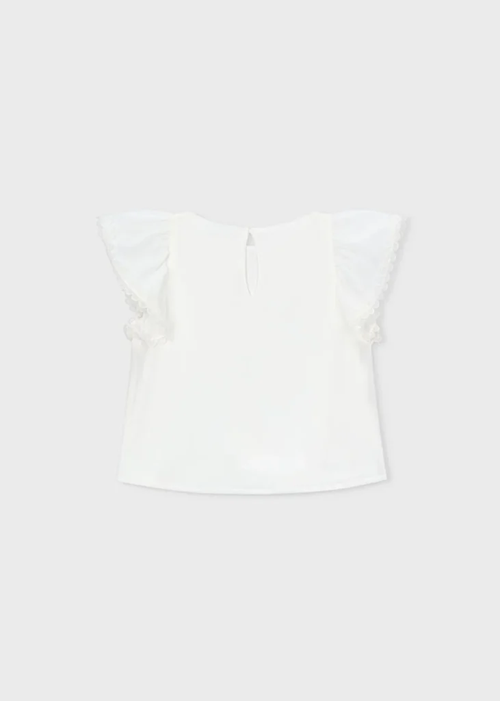 mayoral Πουκαμισα γαζα δαντελενιες λε 26 3195 42 Εκρού