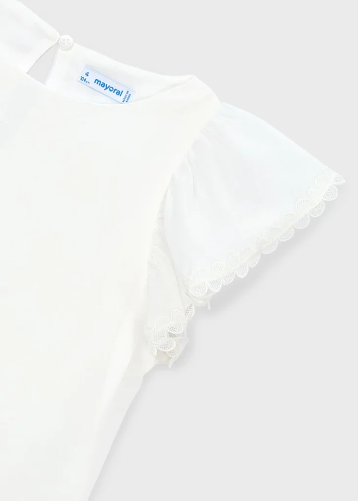 mayoral Πουκαμισα γαζα δαντελενιες λε 26 3195 42 Εκρού