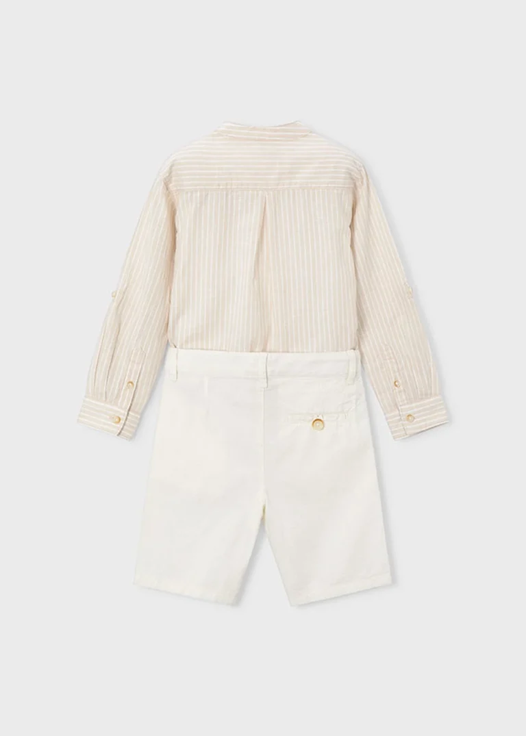 mayoral Σετ βερμουδα λινη suiting 26 3216 11 Μπεζ