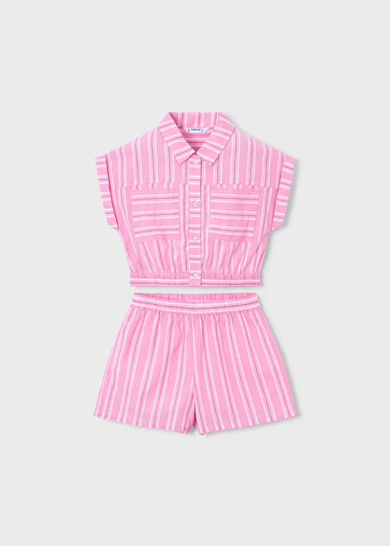 mayoral Σετ σορτς Ριγέ 26 3226 64 Ροζ ανοιχτό