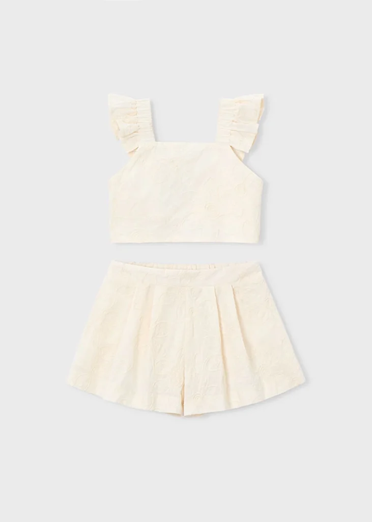 mayoral Σετ βερμουδα 26 3235 88 Εκρού