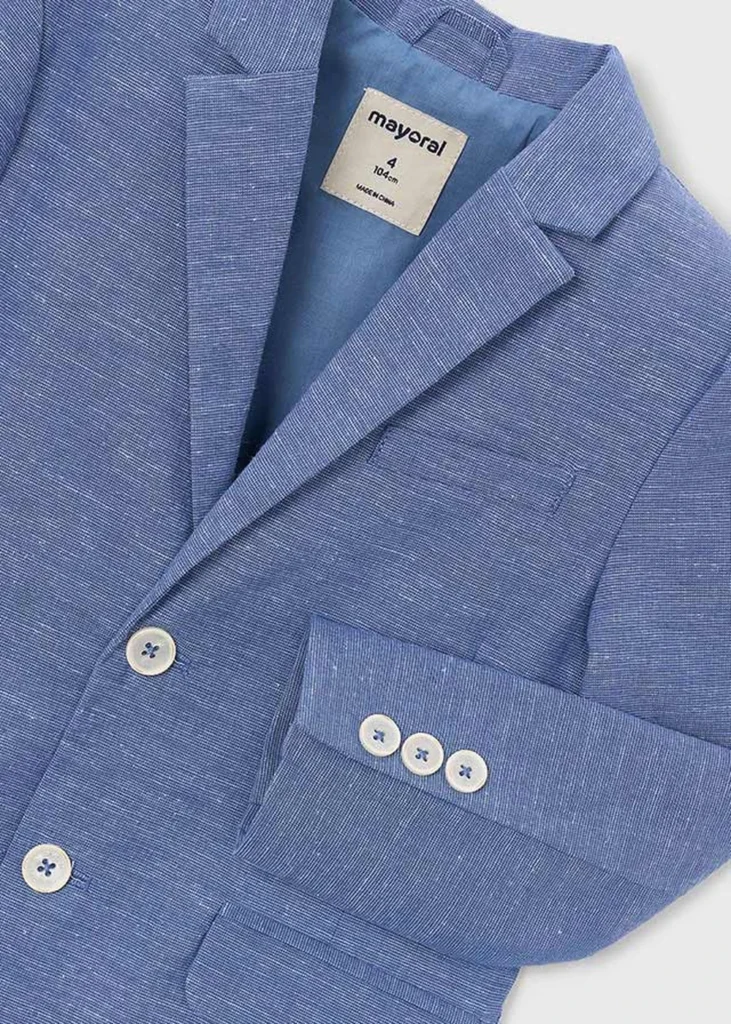 mayoral Σακακι λινο suiting 26 3437 51 Μπλε σκούρο