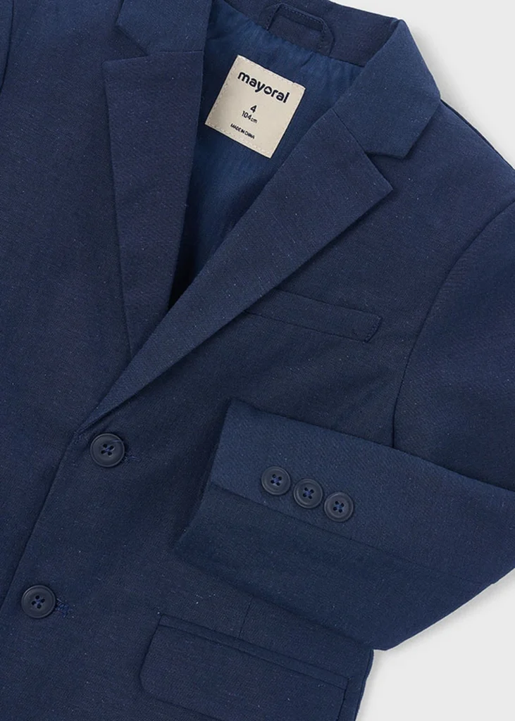 mayoral Σακακι λινο suiting 26 3437 51 Μπλε σκούρο