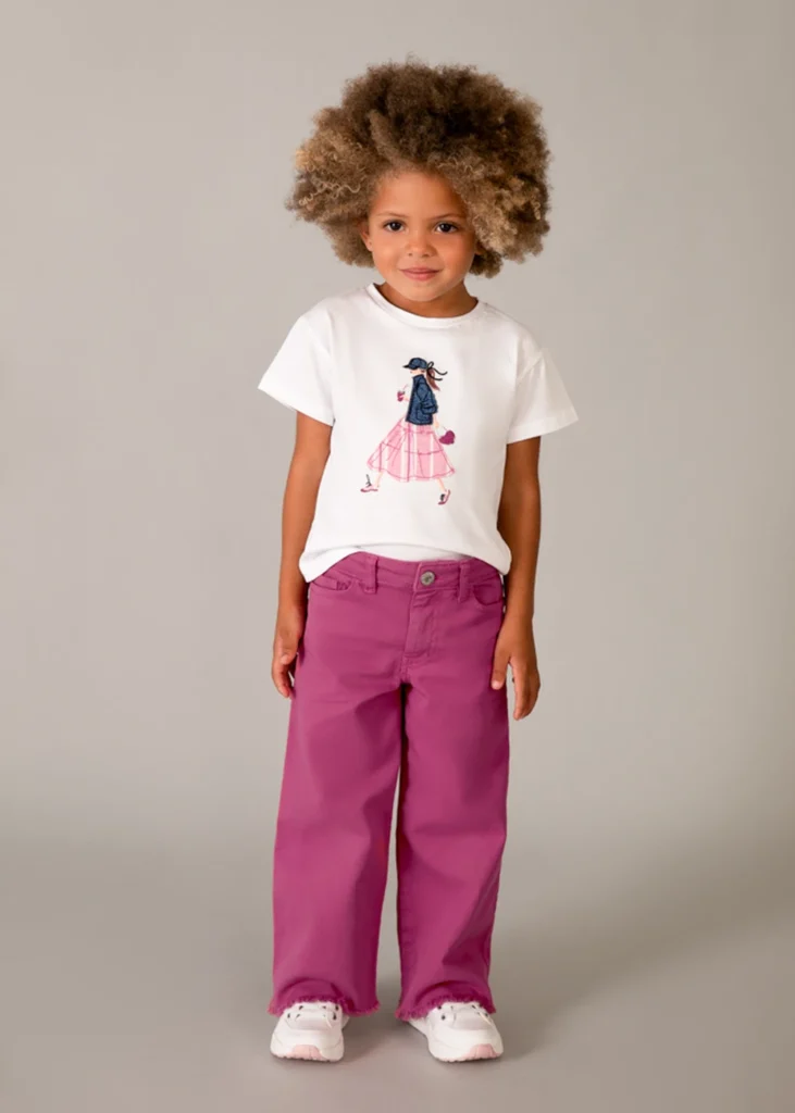 mayoral Παντελονι καπαρντινε wide leg 26 3588 26 Ροδοπέταλο