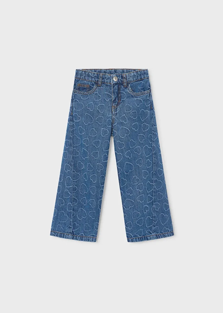 mayoral Παντελονι μακρυ denim φαρδυ 26 3590 54 Πετροπλυμένο Τζιν