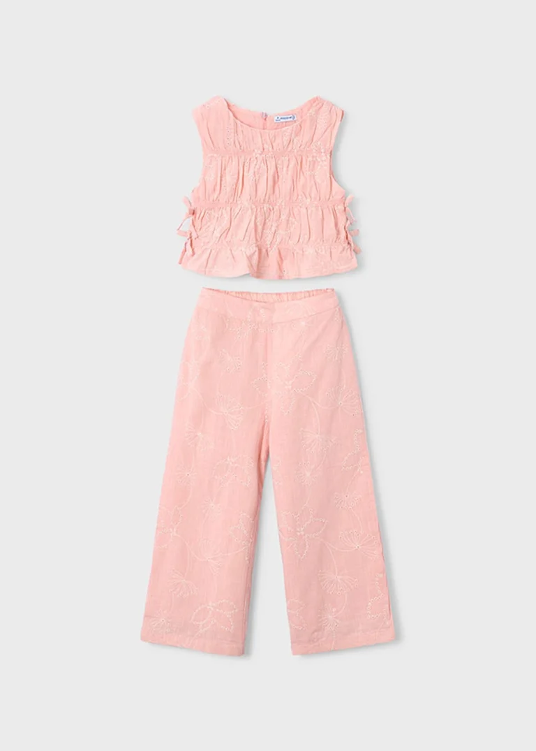 mayoral Σετ πανετλονι μακρυ κεντητο 26 3592 77 Ροζ απαλό
