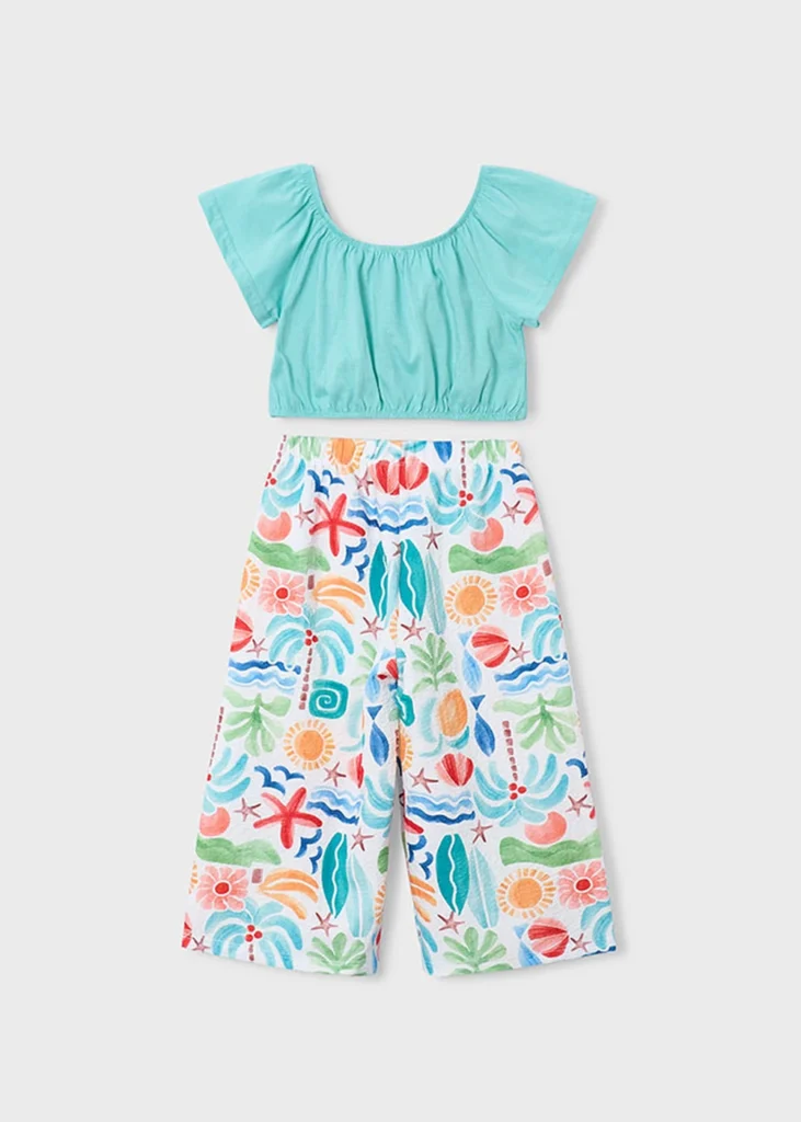 mayoral Σετ παντελονι μακρυ Σταμπωτό 26 3597 70 Πρασινομπλέ