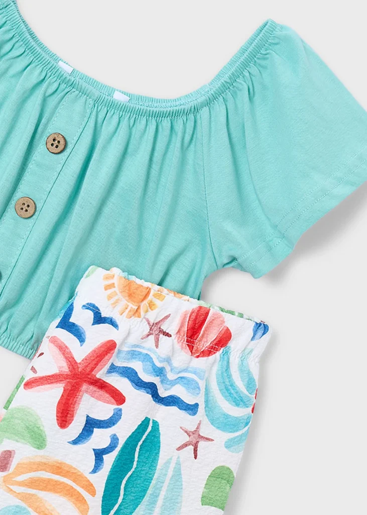 mayoral Σετ παντελονι μακρυ Σταμπωτό 26 3597 70 Πρασινομπλέ