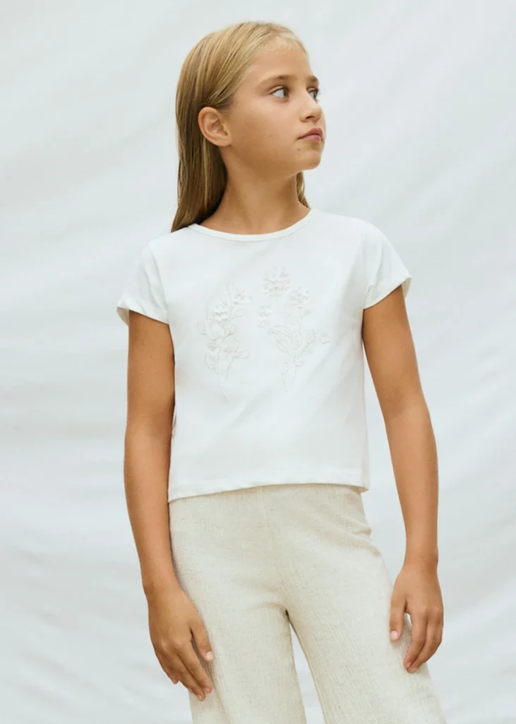 mayoral Μπλουζα κοντομανικη παγιετες 26 6002 91 Εκρού