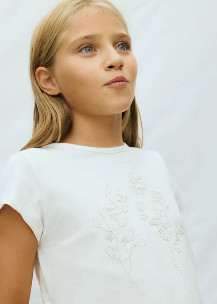 mayoral Μπλουζα κοντομανικη παγιετες 26 6002 91 Εκρού