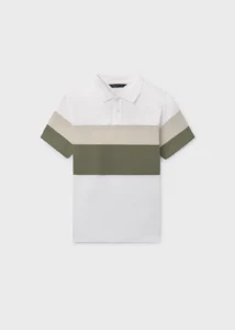 mayoral Πολο κοντομανικο blocking 26 6168 96 Κρέμ / Πράσινο