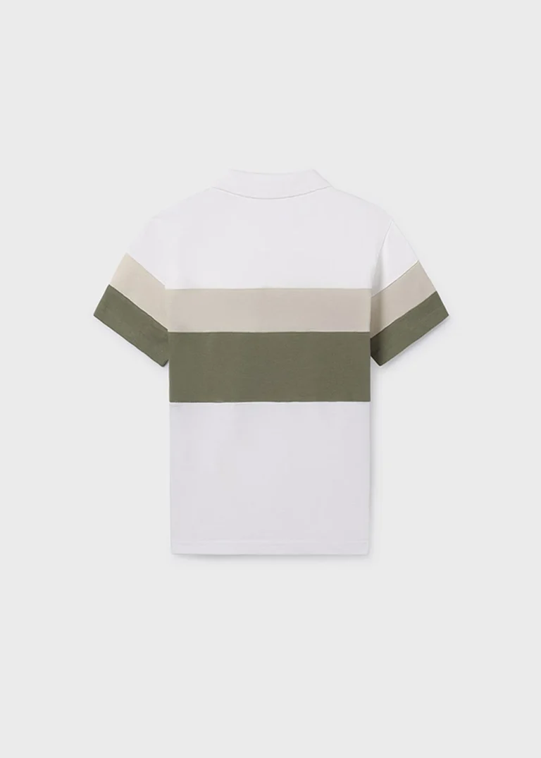 mayoral Πολο κοντομανικο blocking 26 6168 96 Κρέμ / Πράσινο