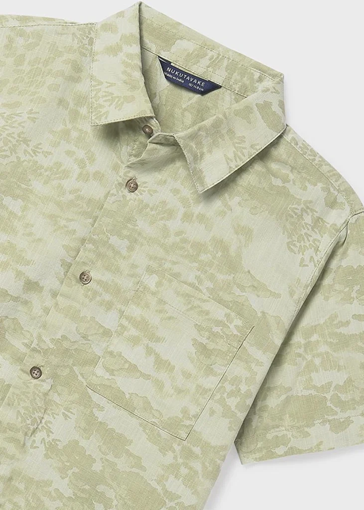 mayoral Πουκαμισο κοντομανικο γιακας 26 6172 87 Πράσινο σκούρο