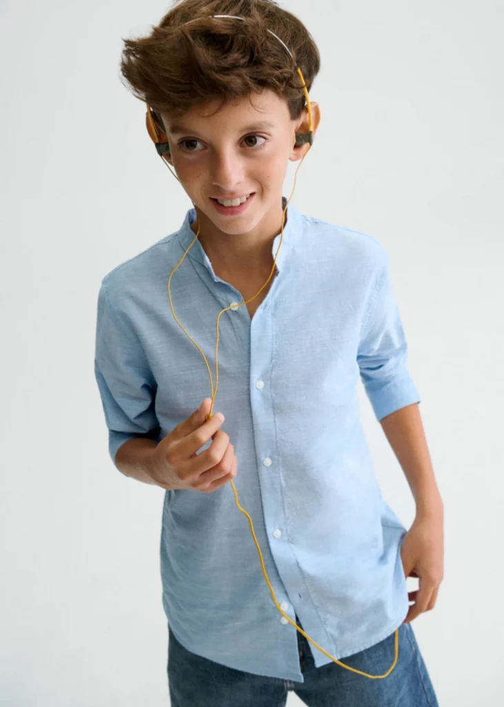 mayoral Πουκαμισο μακ/κο γιακας mao 26 6176 13 Γαλάζιο